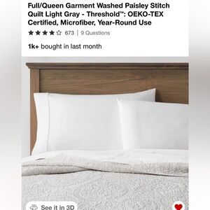 Threshold Light Gray and White Bedding Set